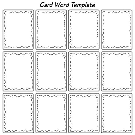 word template for game cards